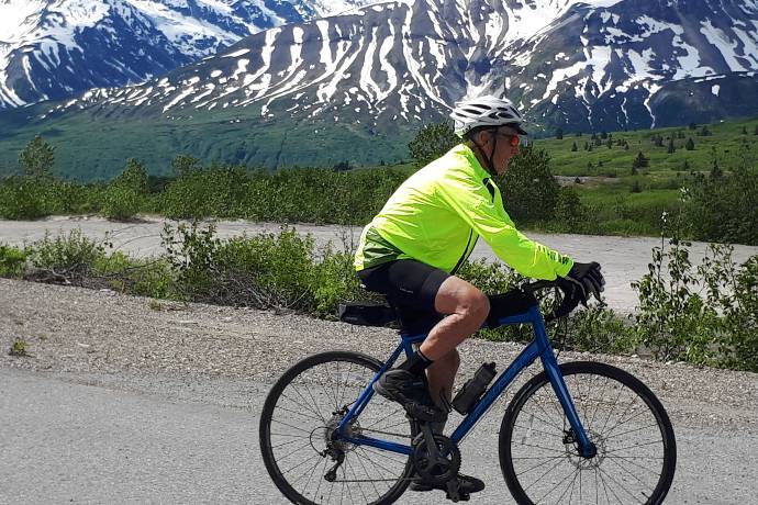 bicyclist in Copper River area