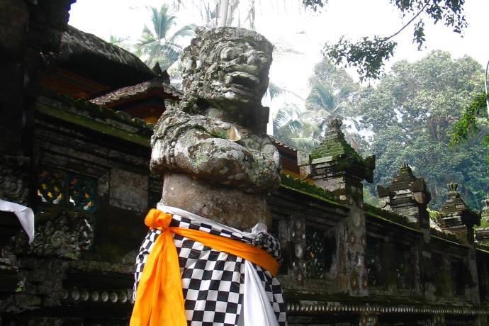 Hindu statue draped with clothing