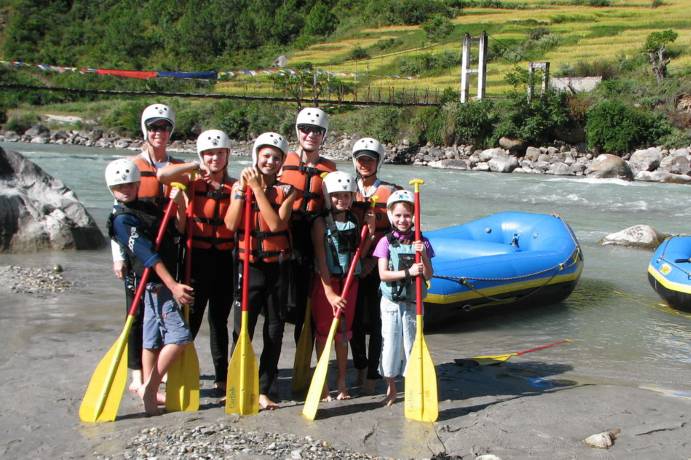 getting ready for whitewater rafting