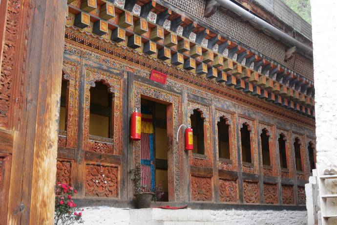 cortyard in traditional Bhutan building