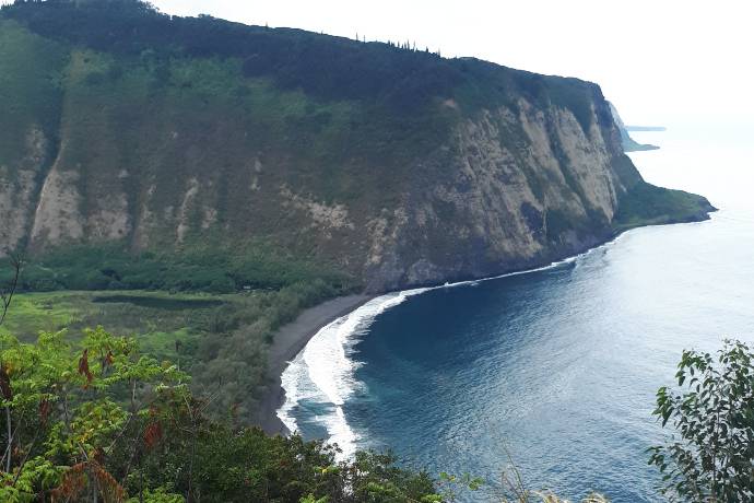 overlooking Waipio Valley shoreline