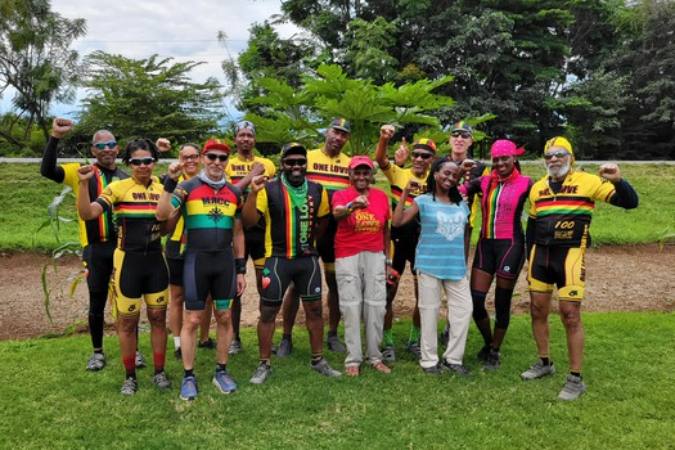 bicycle club member on African bike tour