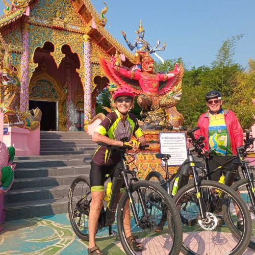 eBike tours with a focus on Thai cuisine Thailand ebike tour stop at Wat Ban Den
