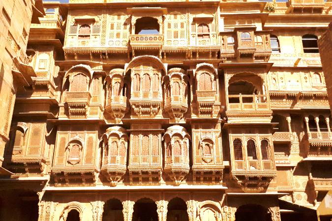 ornate palace windows and balconies