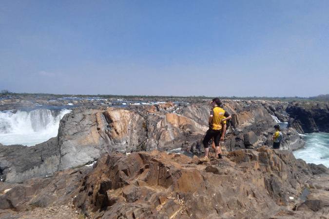 Sopheakmit Waterfalls on Mekong