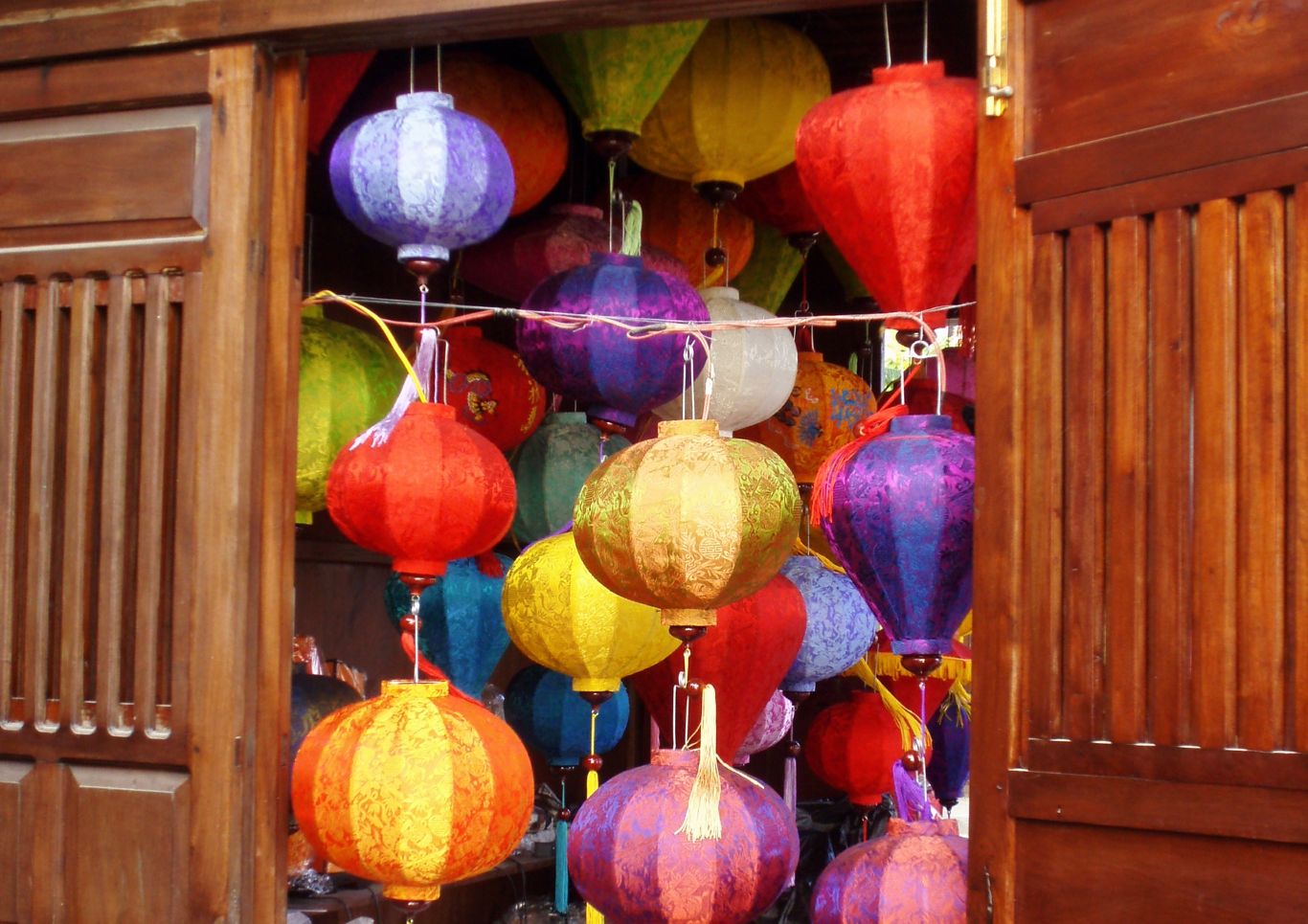Colorful lanterns in shop in Vietnam