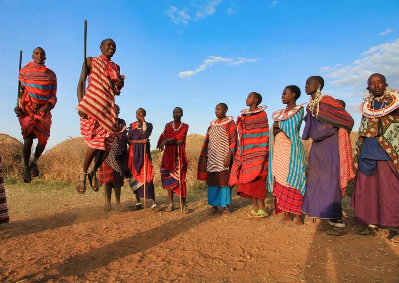 Maasai performing traditional dance