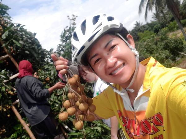 guide with fruit picked fresh from the orchard