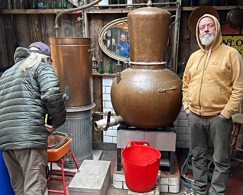 guest visiting a whisky distillery