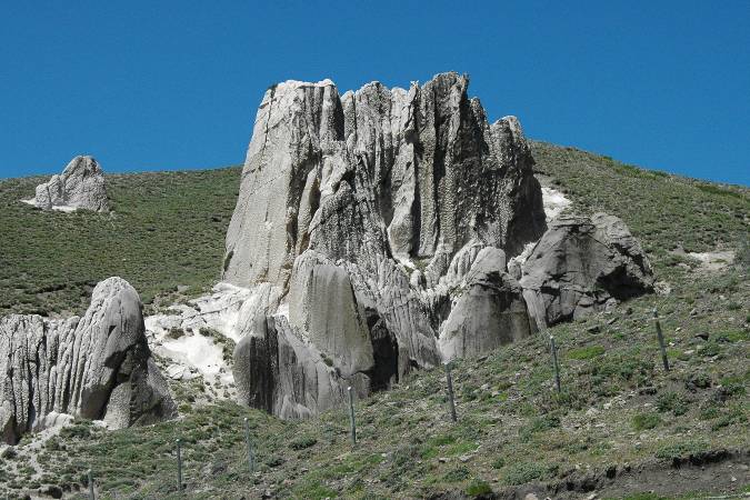 rock outcropping along cycling route