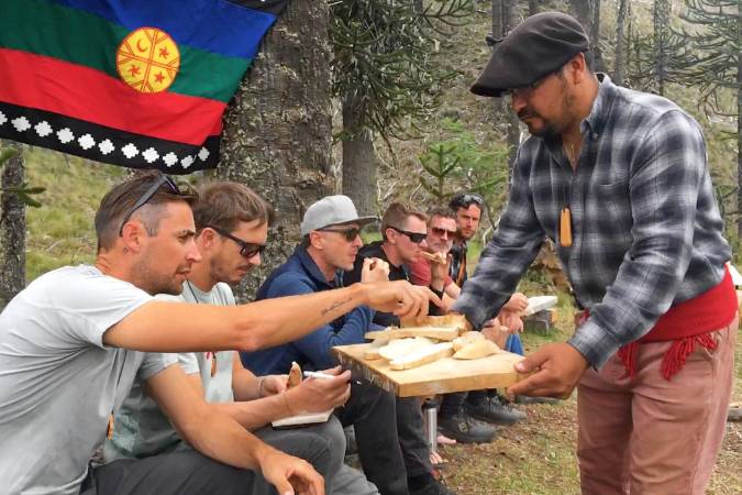 sampling foods from Mapuche culture