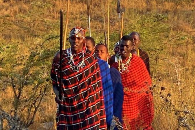 Maasai warriors in traditional dress