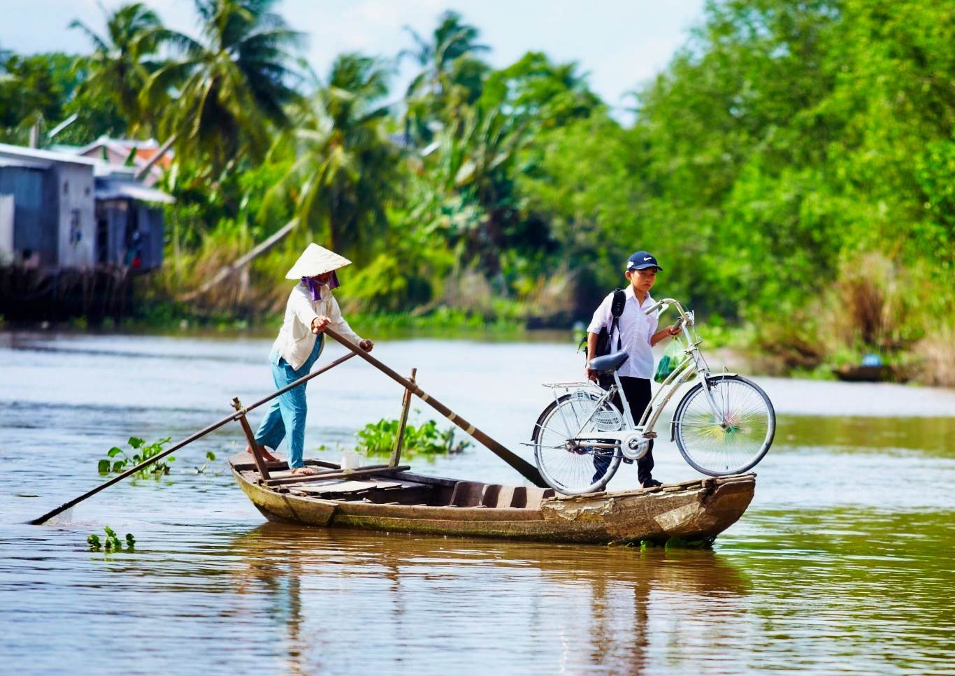 Local ferry boat Mekong River