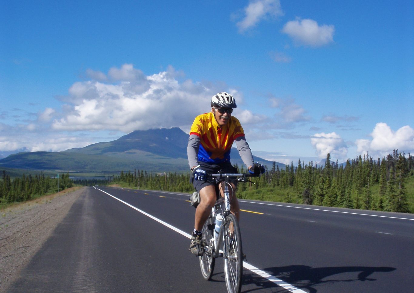 Cyclist in Matanuska Vally Alaska